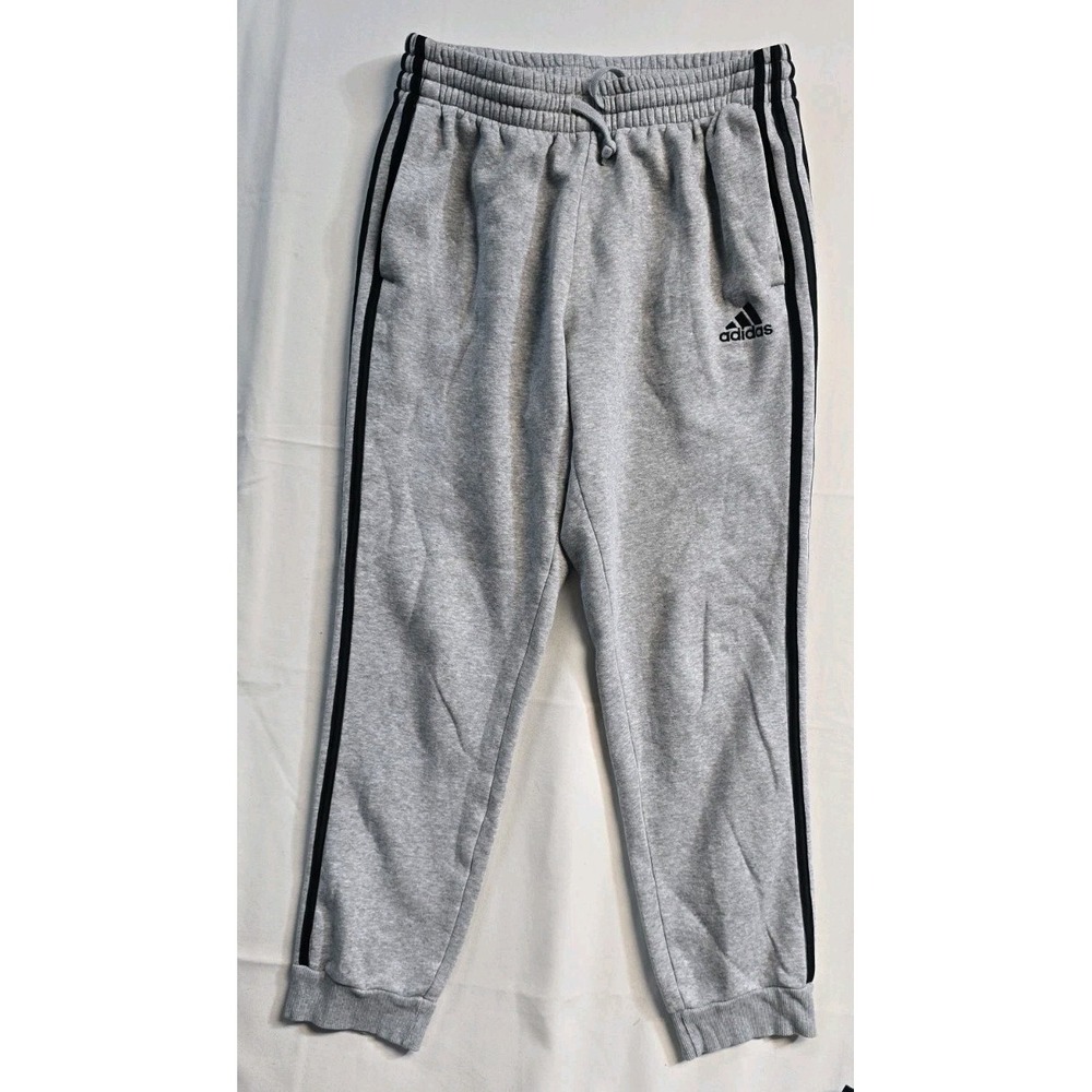 Adidas Men's  Gray Drawstrings Cotton Joggers  M